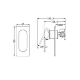 Nero Ecco Shower Mixer - Brushed nickel